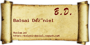 Balsai Dániel névjegykártya